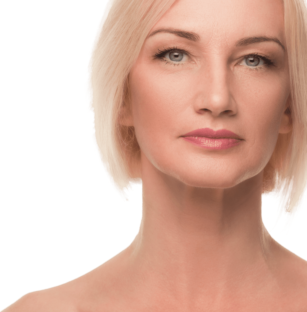 Skin cancer plastic surgery, melanoma, squamous basal cell carcinoma - female face